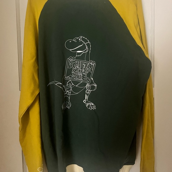 Dinosaur Graphic Sweatshirt in Green and Yellow - Picture 4 of 4